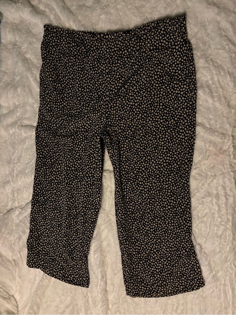Women’s Ophelia Roe Pants Size XL Stretch Waist Pebble Print Cropped w/ Pockets!